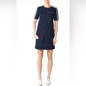 Marni Two Tone Denim Shift